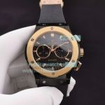 Best Hublot Classic Fusion Replica Rose Gold Watch Black Dial With Rubber Band